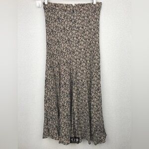 Zara Floral Maxi Skirt in Black and Cream